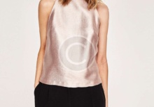 Metallic Halter Neck Top